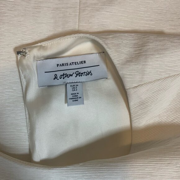 & OTHER STORIES Sleeveless Ladies Sz 2 NWT   Minidress In Offwhite - Picture 4 of 6